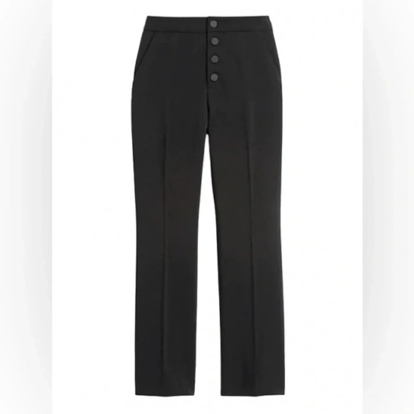 Banana Republic Pants High Rise Cropped  Flare Trousers Black Size 0 NWOT - Picture 2 of 16